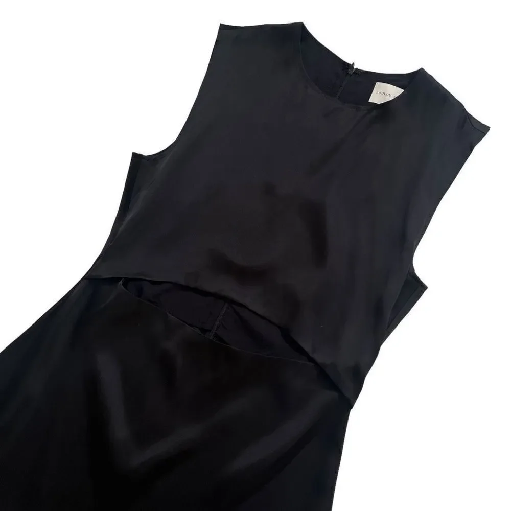 Loulou Studio Copan Cut Out Sleeveless Dress in Black